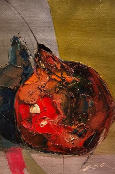 Painting titled "Pomegranate" by Anastasiya Kimachenko, Original Artwork, Oil