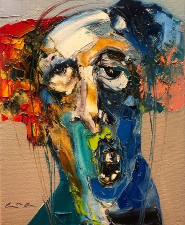 Painting titled "Zombie" by Anastasiya Kimachenko, Original Artwork, Oil