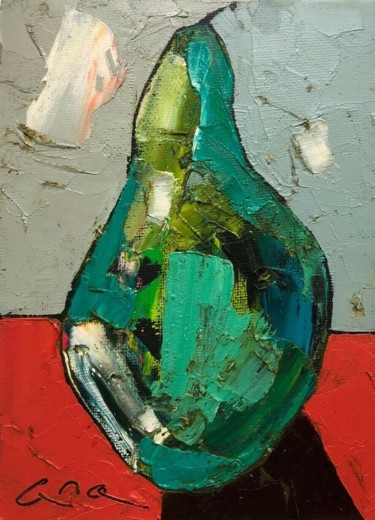 Painting titled "Pear" by Anastasiya Kimachenko, Original Artwork, Oil