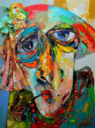 Pittura intitolato "Gypsy Woman" da Anastasiya Kimachenko, Opera d'arte originale, Olio