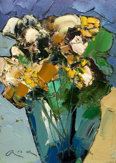 Pintura intitulada "Flowers" por Anastasiya Kimachenko, Obras de arte originais, Óleo