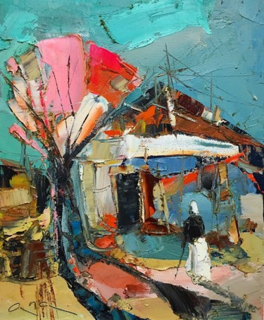 Painting titled "Expressionist Lands…" by Anastasiya Kimachenko, Original Artwork, Oil