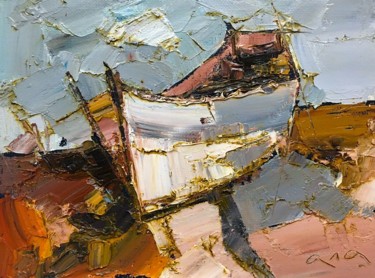 Peinture intitulée "Boat" par Anastasiya Kimachenko, Œuvre d'art originale, Huile