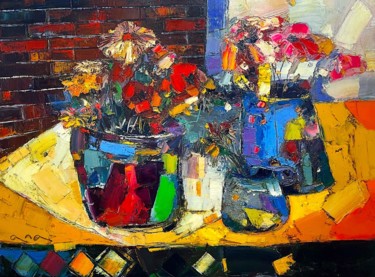 Painting titled "Still life With Pots" by Anastasiya Kimachenko, Original Artwork, Oil