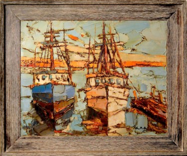 제목이 "Boats"인 미술작품 Anastasiya Kimachenko로, 원작, 기름