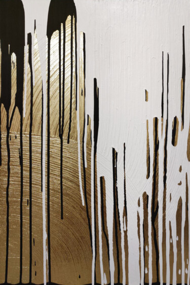 Pintura titulada "Gold - delete" por Anastasiya Nagaeva, Obra de arte original, Yeso Montado en Bastidor de camilla de madera