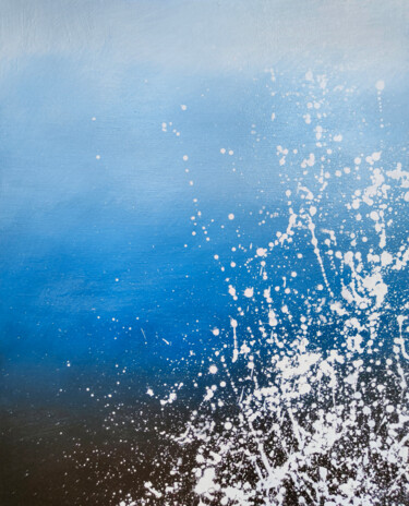 Painting titled "Sea gradient" by Anastasiya Nagaeva, Original Artwork, Acrylic Mounted on Wood Stretcher frame