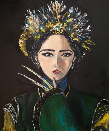 Peinture intitulée "Geisha Painting Wom…" par Anastasiya Posylaeva, Œuvre d'art originale, Huile