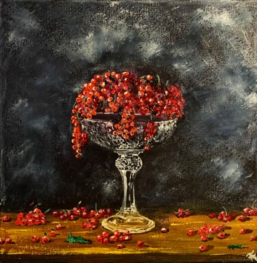Peinture intitulée "Red Currant Paintin…" par Anastasiya Posylaeva, Œuvre d'art originale, Huile