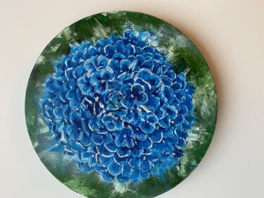 Картина под названием "Hydrangea Painting…" - Anastasiya Posylaeva, Подлинное произведение искусства, Масло Установлен на Де…