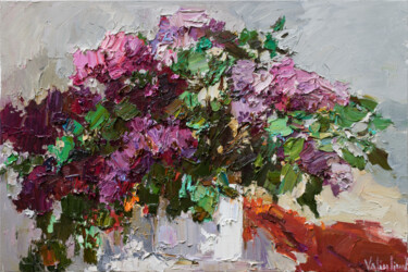 Peinture intitulée "lilacs - impasto pa…" par Anastasiya Valiulina, Œuvre d'art originale, Huile