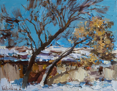 Schilderij getiteld "Winter" door Anastasiya Valiulina, Origineel Kunstwerk, Olie