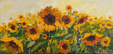 Картина под названием "Sunflowers acrylic…" - Anastasiya Valiulina, Подлинное произведение искусства, Акрил