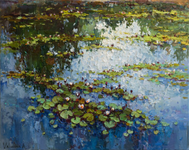 제목이 "White Water Lilies…"인 미술작품 Anastasiya Valiulina로, 원작, 기름
