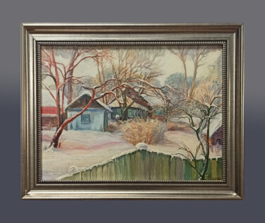 Картина под названием "Зимний сад" - Анастасия Хрящёва, Подлинное произведение искусства, Масло
