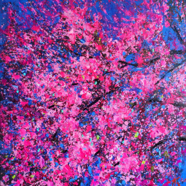 Картина под названием "Sakura" - Kachina, Подлинное произведение искусства, Масло Установлен на Деревянная рама для носилок