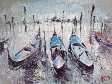 Картина под названием "Venice" - Kachina, Подлинное произведение искусства, Масло Установлен на Деревянная рама для носилок