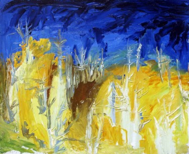 Картина под названием "Яркая осень" - Екатерина Раймер, Подлинное произведение искусства, Масло
