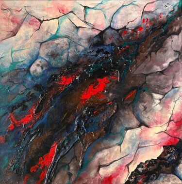 Painting titled "Lava" by Anastassia Lo, Original Artwork, Acrylic Mounted on Wood Stretcher frame