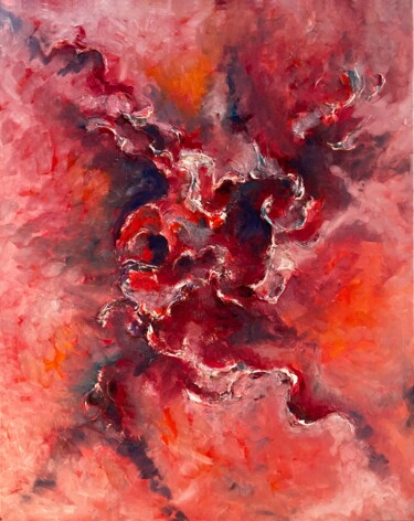 Peinture intitulée "Profondo rosso" par Anastassia Lo, Œuvre d'art originale, Huile