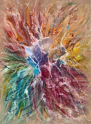 Malerei mit dem Titel "Fiore" von Anastassia Lo, Original-Kunstwerk, Öl