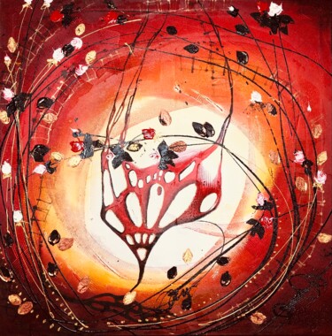 Pittura intitolato ""In RED" abstract a…" da Anastassia Skopp, Opera d'arte originale, Acrilico