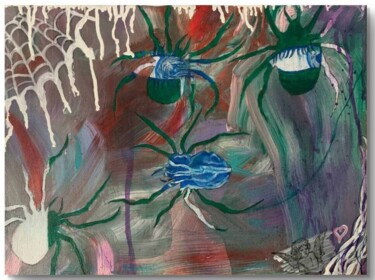 Malerei mit dem Titel "The web of the mind" von Anastassiya Bessedina, Original-Kunstwerk, Acryl
