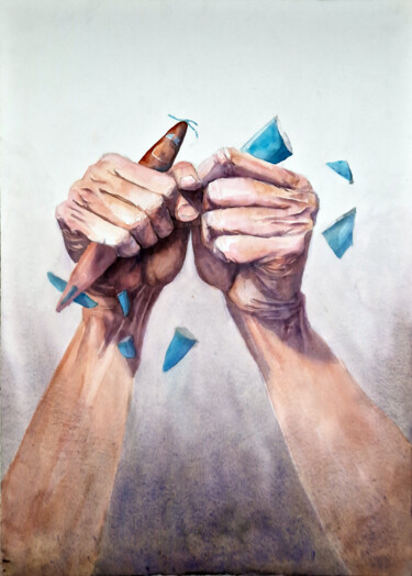 Картина под названием "IRREVERSIBILITY" - Anastassiya Suslova, Подлинное произведение искусства, Акварель