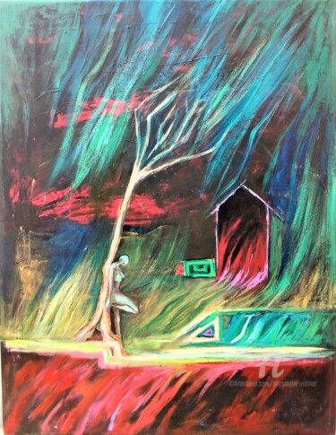 Pittura intitolato "Home" da Anastazija Vidmar, Opera d'arte originale, Acrilico Montato su Telaio per barella in legno