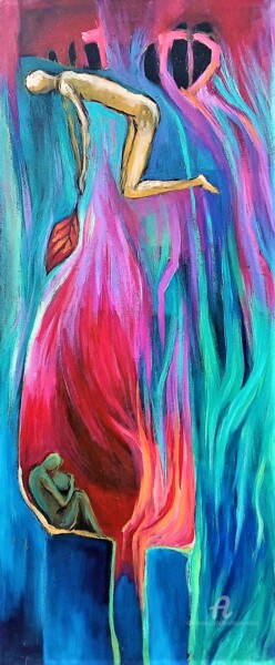 Картина под названием "Tenderness" - Anastazija Vidmar, Подлинное произведение искусства, Акрил Установлен на Деревянная рам…