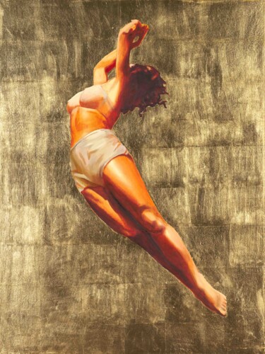 Картина под названием "Fly in gold" - Anatassia Markovskaya, Подлинное произведение искусства, Масло Установлен на Деревянна…