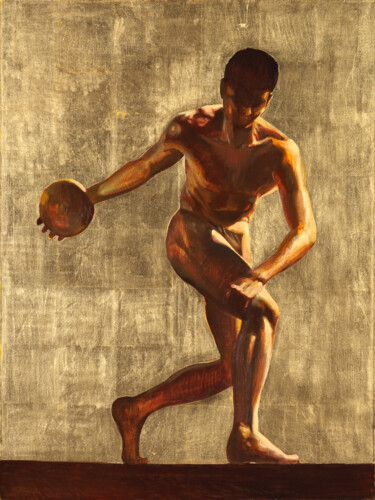 Peinture intitulée "Throwing in gold" par Anatassia Markovskaya, Œuvre d'art originale, Huile Monté sur Châssis en bois