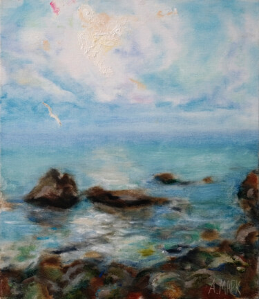 Pittura intitolato "Sea" da Anatassia Markovskaya, Opera d'arte originale, Olio