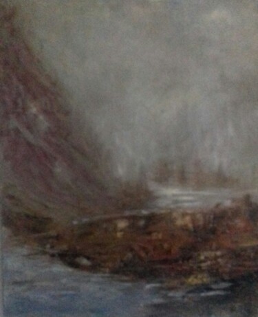 Painting titled "morning fog" by Olga Balla, Original Artwork, Oil