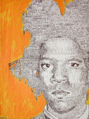 Drawing titled "Basquiat" by Anatol Knotek, Original Artwork