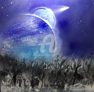 Peinture intitulée "Forêt d'un soir 12" par Anatole63, Œuvre d'art originale, Bombe aérosol