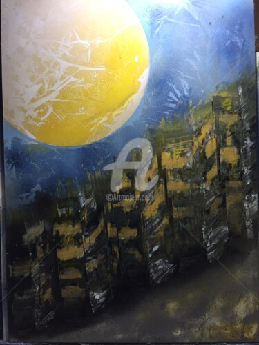 Painting titled "New York evening 34" by Anatole63, Original Artwork, Acrylic