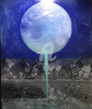 Картина под названием "Turquoise planet 45" - Anatole63, Подлинное произведение искусства, Акрил