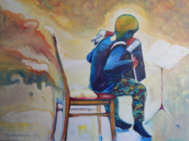 Картина под названием "Music of our time" - Anatoli Labkouski, Подлинное произведение искусства, Масло Установлен на Деревян…
