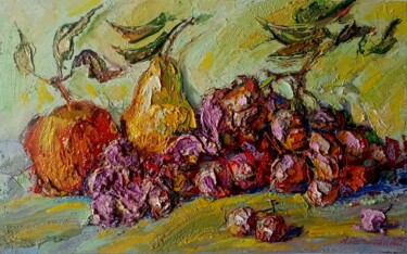 Картина под названием "Осенний фруктовый н…" - Anatolii Cherniavckyi, Подлинное произведение искусства, Масло
