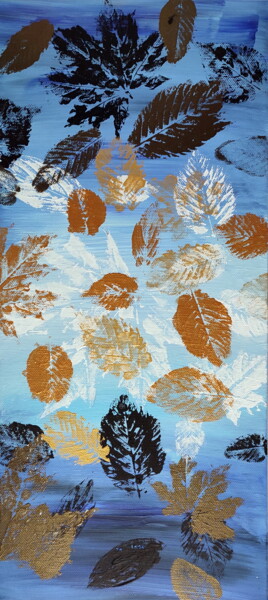 Malerei mit dem Titel "Blue color of autumn" von Anatolii Kazymyrchuk, Original-Kunstwerk, Acryl Auf Keilrahmen aus Holz mon…
