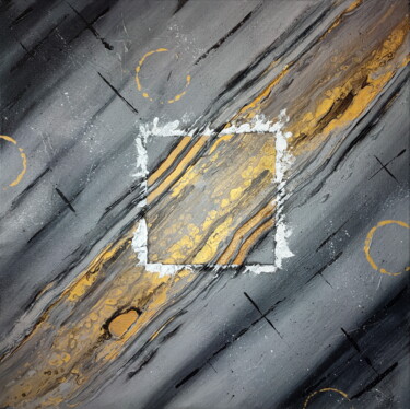 Картина под названием "Square in grey" - Anatolii Kazymyrchuk, Подлинное произведение искусства, Акрил Установлен на Деревян…
