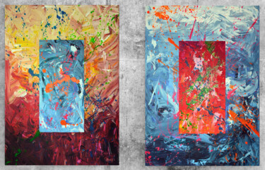 Painting titled "Audacity #1 and #2…" by Anatolii Kazymyrchuk, Original Artwork, Acrylic Mounted on Wood Stretcher frame