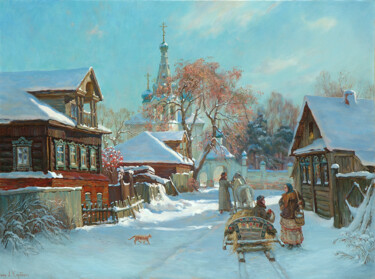Pintura titulada "Before Russian Chri…" por Anatolii Korobkin, Obra de arte original, Oleo