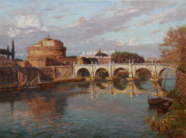Painting titled "San-Angelo castle.…" by Anatolii Korobkin, Original Artwork, Oil