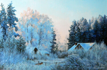 Pintura titulada "Хуторок в лесу" por Anatolii Ergunov, Obra de arte original, Oleo