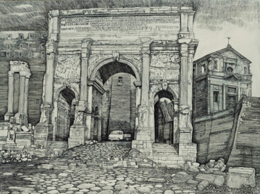 Арка Севера Gravures & estampes intitulée "Арка Севера" par Анатолий Иванович Ярославцев (1951-2019), Œuvre d'art originale, Gravure