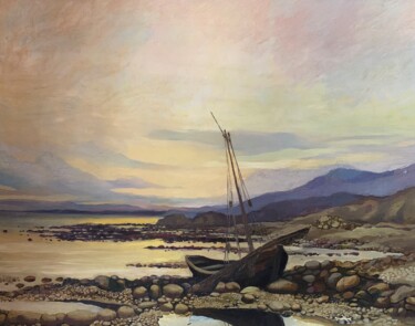 Pintura intitulada "Evening in Crimea" por Anatolii Tokarev, Obras de arte originais, Óleo