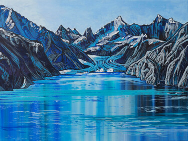 Painting titled "Glacier Bay Nationa…" by Anatoliy Korchinov, Original Artwork, Acrylic Mounted on Wood Stretcher frame