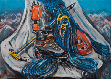 Pintura titulada "Still life climbing" por Anatoliy Korchinov, Obra de arte original, Acrílico Montado en Bastidor de camill…